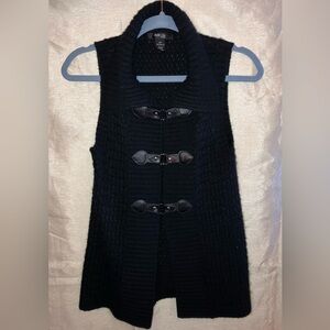 Women’s Style & Co. Petite Black Sweater Vest Pullover Size PP